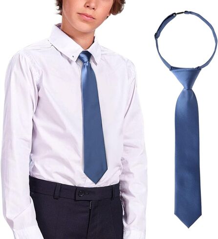 ربطات عنق للأولاد من Kajeer Kids قابلة للتعديل - ربطة عنق للأطفال الصغار مربوطة مسبقًا بإبزيم بلون سادة للأولاد والبنات in Kuwait