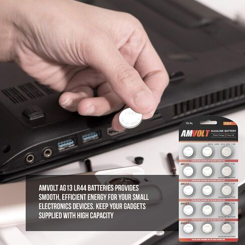 بطارية AmVolt 50 Pack LR44 AG13 SR44 357 303 LR44G - [طاقة فائقة] بطاريات خلوية قلوية ممتازة 1.5 فولت غير قابلة لإعادة الشحن للساعات والأجهزة الإلكترونية - تاريخ انتهاء الصلاحية 2024 in Saudi Arabia