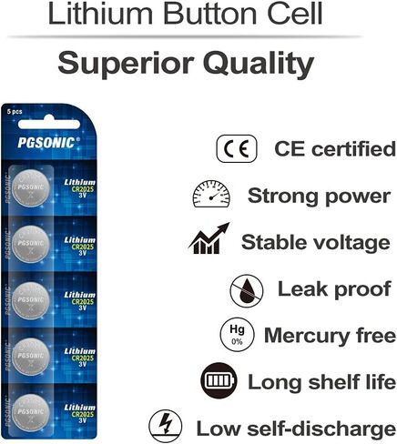 PGSONIC CR2025 3V Lithium Battery (15pcs) in Saudi Arabia
