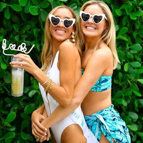 White Cowgirl Hat Feather Boa with Heart Sunglasses Bandana Women Rodeo Western Cowboy Hats Bachelorette Costume Cosplay Country Party Dress-Up in Kuwait