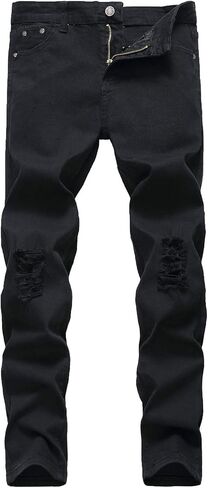 JLLDS LKMQA Boy's Skinny Fit Ripped Destroyed Distressed Slim Fashion Stretch Jeans Pants in Saudi Arabia
