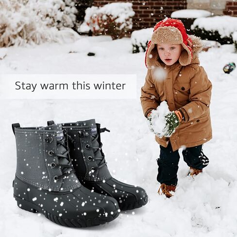 أحذية STQ Boy Duck للأطفال أحذية ثلج مقاومة للماء أحذية شتوية معزولة (طفل صغير/كبير) in Kuwait