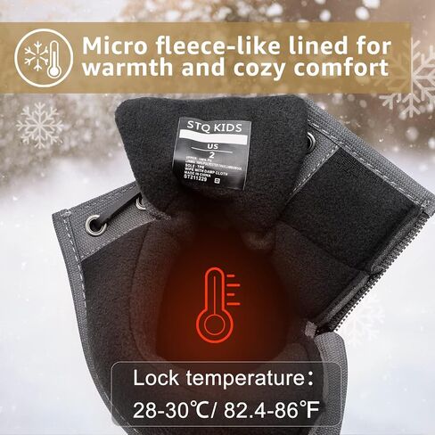 أحذية STQ Boy Duck للأطفال أحذية ثلج مقاومة للماء أحذية شتوية معزولة (طفل صغير/كبير) in Kuwait