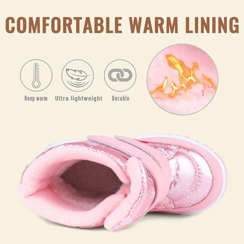 FANTURE Winter Snow Boots for Boy and Girl Outdoor with Fur Lined(Toddler/Little Kids) in Saudi Arabia