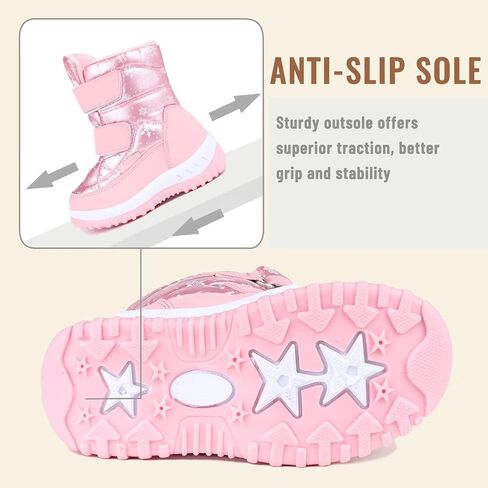 FANTURE Winter Snow Boots for Boy and Girl Outdoor with Fur Lined(Toddler/Little Kids) in Saudi Arabia