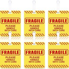 Barydat 6 Pcs Fragile Luggage Tags for Suitcases 5 x 4 Inches Bright Travel Bag Tag Glitter Luggage Tag for Women Men Luggage Suitcase Travel Bag in Kuwait
