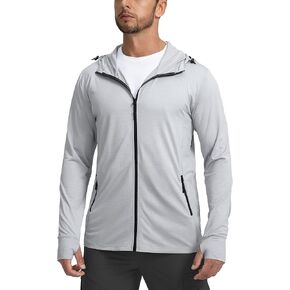 Men's UPF 50+ Light Jacket Full Zip Sun Protection Hoodie Long Sleeve Sun Shirts for Men Hiking Fishing Zip Pockets in Saudi Arabia