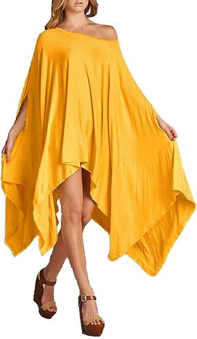 Vivicastle Women's USA Loose Bat Wing Dolman Poncho Tunic Dress Top in Kuwait