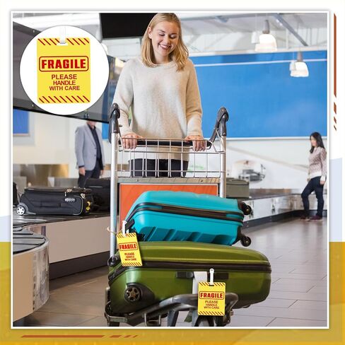 Barydat 6 Pcs Fragile Luggage Tags for Suitcases 5 x 4 Inches Bright Travel Bag Tag Glitter Luggage Tag for Women Men Luggage Suitcase Travel Bag in Saudi Arabia