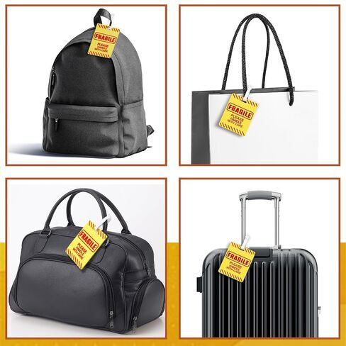 Barydat 6 Pcs Fragile Luggage Tags for Suitcases 5 x 4 Inches Bright Travel Bag Tag Glitter Luggage Tag for Women Men Luggage Suitcase Travel Bag in Saudi Arabia