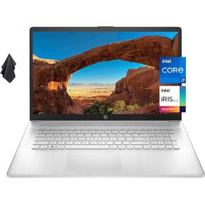 أحدث كمبيوتر محمول HP 17 لعام 2022، شاشة 17 بوصة HD+ مضادة للتوهج، الجيل الحادي عشر من Intel Core i7-1165G7، Intel Iris Xe Graphics، ذاكرة الوصول العشوائي 32 جيجابايت، 1 تيرابايت PCIe SSD، عمر بطارية طويل، كاميرا ويب، ميكروفونات، Windows 11 in Kuwait