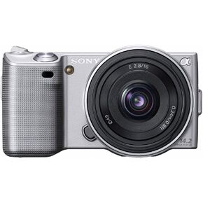 Sony Alpha NEX-5A/S Digital Camera with 16mm f/2.8 Lens (Silver) (OLD MODEL) in Kuwait