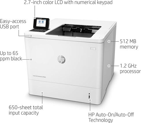 طابعة HP LaserJet Enterprise M608n أحادية اللون مزودة بشبكة إيثرنت مدمجة (K0Q17A) in Kuwait