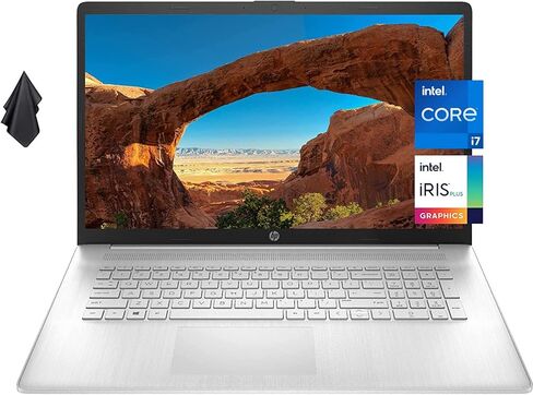 أحدث كمبيوتر محمول HP 17 لعام 2022، شاشة 17 بوصة HD+ مضادة للتوهج، الجيل الحادي عشر من Intel Core i7-1165G7، Intel Iris Xe Graphics، ذاكرة الوصول العشوائي 32 جيجابايت، 1 تيرابايت PCIe SSD، عمر بطارية طويل، كاميرا ويب، ميكروفونات، Windows 11 in Kuwait