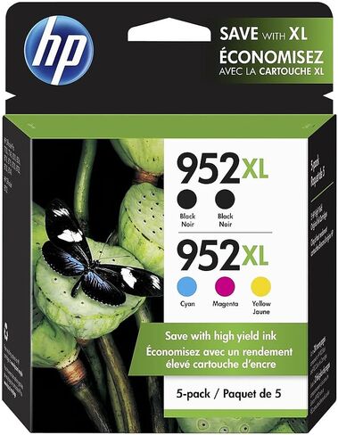 HP 952Xl / 952Xl (6Za00an) Ink Cartridges (Cyan Magenta Yellow Black) 5-Pack in Retail Packaging in Saudi Arabia