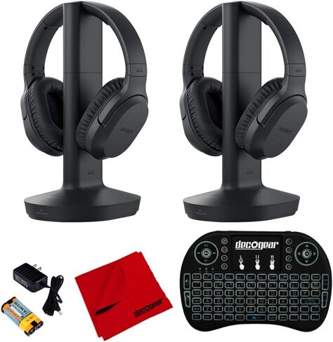 Sony RF400 Wireless Home Theater Headphones (2-Pack) w/Deco Gear Accessories Bundle in Saudi Arabia