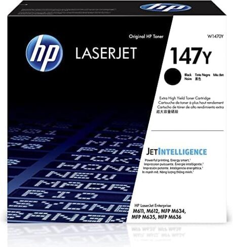 خرطوشة حبر أسود HP 147A | يعمل مع LaserJet Enterprise M610 وM611 وM612 وLaserJet Enterprise MFP M634 وM635 وM636 | W1470A | إنتاجية تصل إلى 10,500 صفحة مع مسحوق حبر أسود لطابعات HP LaserJet Enterprise M610 وM611 وM612 in Kuwait