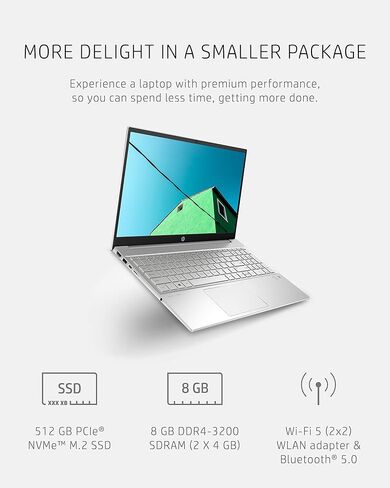 HP Pavilion 15 Laptop, AMD Ryzen 5 4500U Processor, 8 GB RAM, 512 GB SSD Storage, 15.6-inch HD Touchscreen, Windows 10 Home, Micro-Edge Display, Backlit Keyboard (15-eh0010nr, 2020) in Saudi Arabia