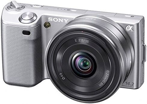 Sony Alpha NEX-5A/S Digital Camera with 16mm f/2.8 Lens (Silver) (OLD MODEL) in Saudi Arabia