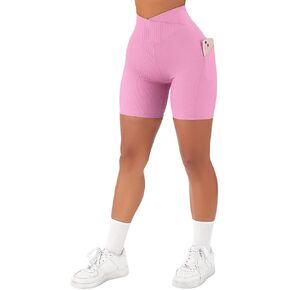 SUUKSESS Women Cross Workout Shorts with Pockets 5" High Waist Booty Biker Short in Saudi Arabia