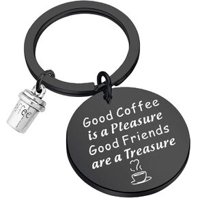 FUSTMW Coffee Lover Keychain Coffee Friends Gifts Barista Gifts Coffee Themed Friendship Jewelry BFF Birthday Gifts in Saudi Arabia