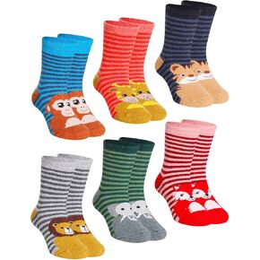 DoSmart Children's Winter Warm Wool Solid Color Socks Kids Boy Girls Hiking Thermal Boot Crew Socks 6 Pairs in Kuwait