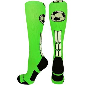 جوارب كرة القدم MadSportsStuff مع شعار كرة القدم فوق الساق (ألوان متعددة)