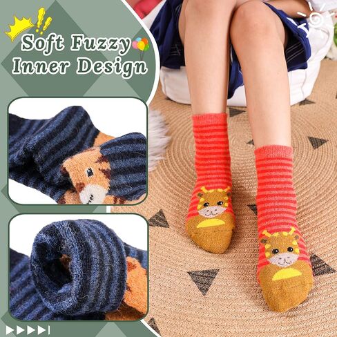 DoSmart Children's Winter Warm Wool Solid Color Socks Kids Boy Girls Hiking Thermal Boot Crew Socks 6 Pairs in Kuwait