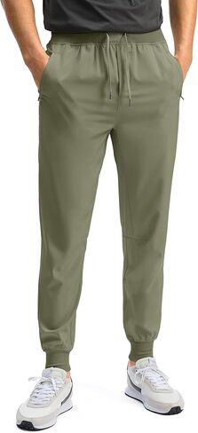 Pudolla Mens Joggers with Zipper Pockets Lightweight Sweatpants Workout Athletic Pants for Gym Running Golf in Saudi Arabia