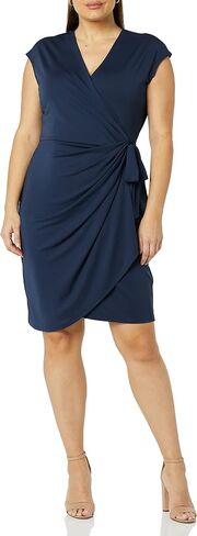 Amazon Essentials Women's Classic Cap Sleeve Wrap Dress (Available in Plus Size) in Kuwait
