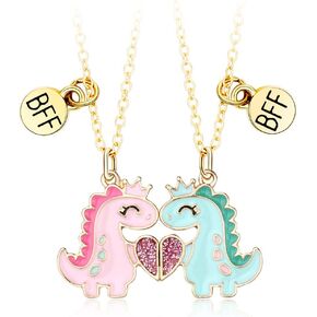 Lezmoii Friendship Necklace Best Friend Necklace Matching Magnetic BFF Necklace for 2 Girls Friendship Gifts