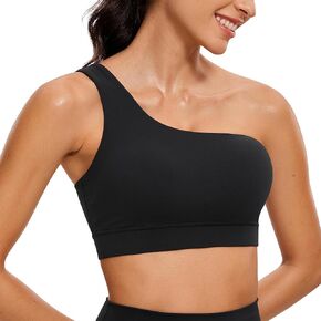 CRZ YOGA Butterluxe Womens One Shoulder Sports Bra - Sleeveless One Strap Low Impact Asymmetrical Workout Yoga Bra in Saudi Arabia