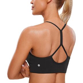 CRZ YOGA Butterluxe Womens High Neck Y Back Sports Bra - Padded Halter Racerback Spaghetti Thin Strap Workout Yoga Bra in Saudi Arabia