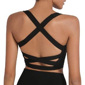romansong Strappy Yoga Sports Bras for Women Padded Criss-Cross Back Tank Tops in Saudi Arabia