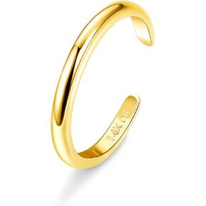 HAIAISO 14K الذهب معبأ تو خواتم قابل للتعديل خاتم اصبع القدم للنساء رقيقة تو خواتم الحد الأدنى فتح الفرقة تو خاتم الصيف شاطئ مجوهرات للقدم