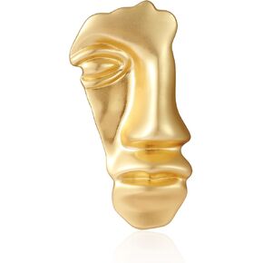 Yumikoo Golden Figure Face Mask Brooch - Vintage Minimalist Metal Brooches Women Men, Gold,Golden in Kuwait