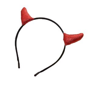 Merroyal Glitter Devil Horns Headband Halloween Fancy Dress Cosplay Hairband (Black) in Kuwait
