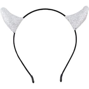 Merroyal Glitter Devil Horns Headband Halloween Fancy Dress Cosplay Hairband (Black)
