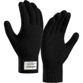 Unaone Winter Gloves for Men, Touch Screen Texting Warm Gloves Cold Weather Gloves with Soft Knit Lining and Elastic Cuff