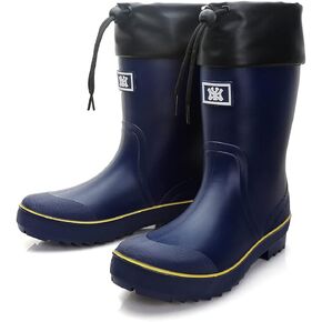 Rain Boots for Men, Waterproof PVC Rubber Boots Mens Garden Boots, Comfort Mid-Calf Lightweight Adjustable Raining Shoes, Elastic Chelsea Ankle Rain Boots Fishing Shoes for Yard Farm Outdoor Work
