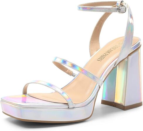 DREAM PAIRS Women's Platform Strappy Heels Open Toe Ankle Strap Square Party Sandals Y2K Dress Shoes in Saudi Arabia