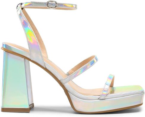 DREAM PAIRS Women's Platform Strappy Heels Open Toe Ankle Strap Square Party Sandals Y2K Dress Shoes in Saudi Arabia