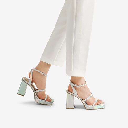 DREAM PAIRS Women's Platform Strappy Heels Open Toe Ankle Strap Square Party Sandals Y2K Dress Shoes in Saudi Arabia
