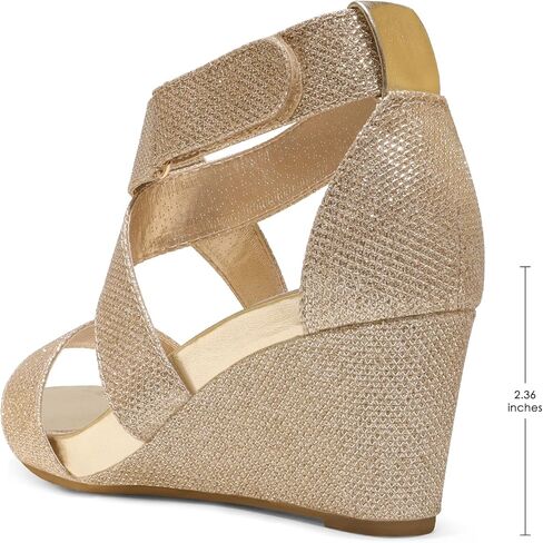 DREAM PAIRS Women's Elastic Ankle Strap Wedge Sandals in Kuwait