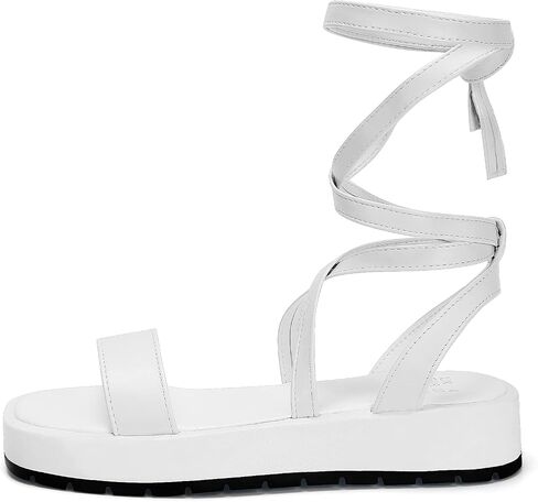KEIIYJ Women Strappy Platform Sandals Comfortable Sole with Lace Up Cute Wedge Flatform Open Toe One Band Causal Summer in Saudi Arabia
