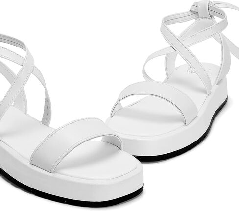 KEIIYJ Women Strappy Platform Sandals Comfortable Sole with Lace Up Cute Wedge Flatform Open Toe One Band Causal Summer in Saudi Arabia