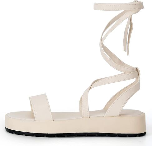 KEIIYJ Women Strappy Platform Sandals Comfortable Sole with Lace Up Cute Wedge Flatform Open Toe One Band Causal Summer in Saudi Arabia