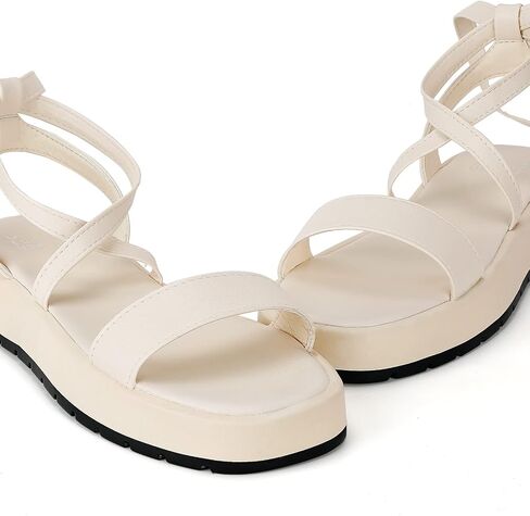 KEIIYJ Women Strappy Platform Sandals Comfortable Sole with Lace Up Cute Wedge Flatform Open Toe One Band Causal Summer in Saudi Arabia
