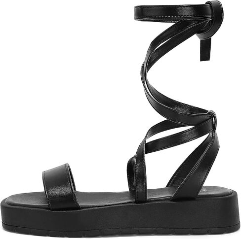 KEIIYJ Women Strappy Platform Sandals Comfortable Sole with Lace Up Cute Wedge Flatform Open Toe One Band Causal Summer in Saudi Arabia