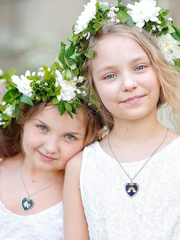 hicarer 5 قطع يونيكورن القلب المنجد قلادة الحيوان حورية البحر قوس قزح القلب تاج قلادة قلادة بريق لطيف فراشة زهرة في القلب سلسلة قلادة مجوهرات للفتيات الفتيان الاطفال عيد ميلاد in Kuwait